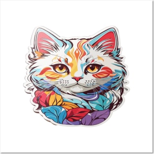 Cute Peeking cat Posters and Art